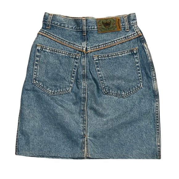VINTAGE Hollywood Denim Skirt (size 28) - Picture 2 of 9